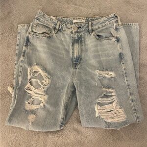 Pacsun ripped light wash mom jeans